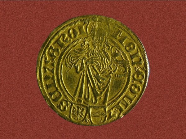 Goudgulden z.j., onder bescherming van Graaf Edzard van Oost-Friesland, Puister 1.301, voorzijde