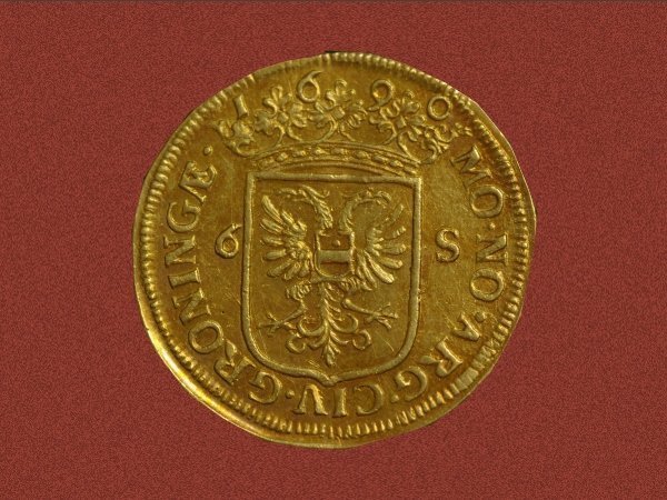  Ruiterschelling 1690, gouden afslag, Puister 1.703a, voorzijde