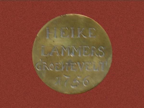 Gildepenning Kleermakers Groningen 1756, keerzijde